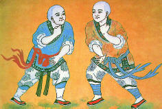 Shaolin monks fighting